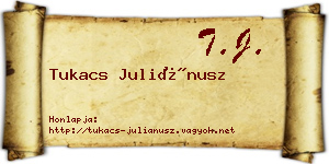 Tukacs Juliánusz névjegykártya